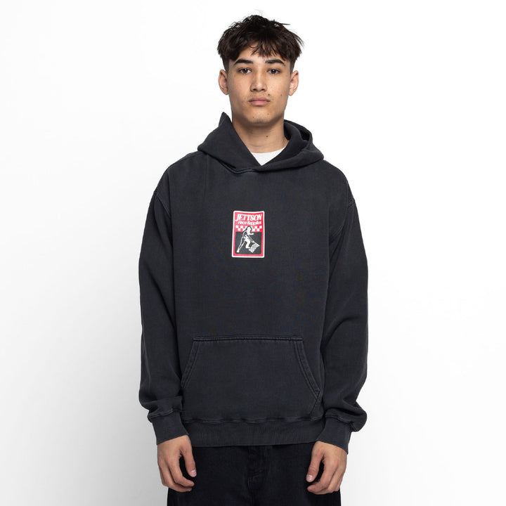 CHECKERS HOOD BLACK