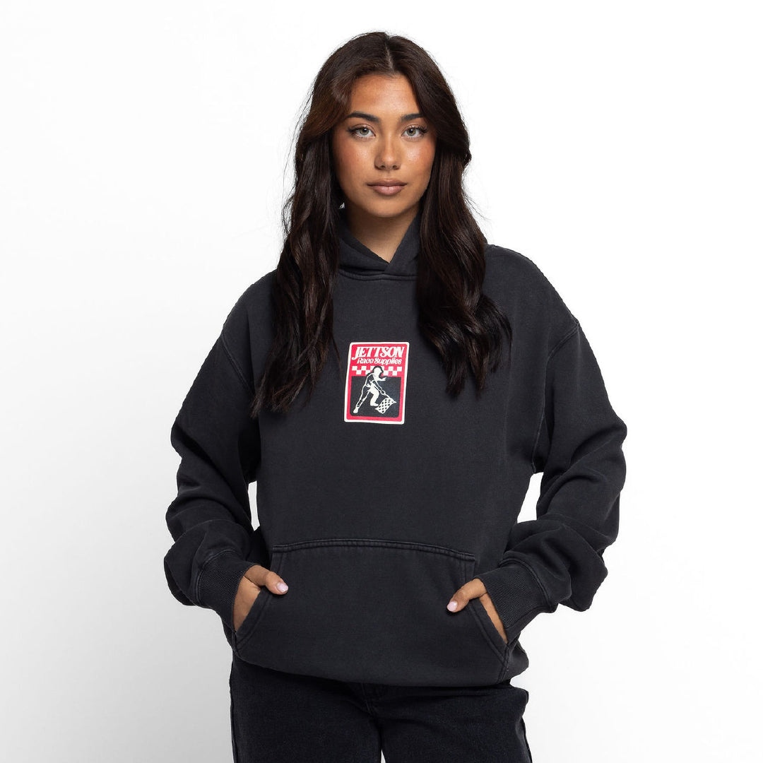 CHECKERS HOOD BLACK